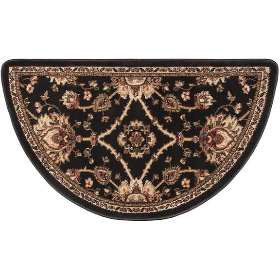 Goods of The Woods 42" Half Round Regal Black Hearth Rug - 10495