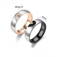 thumbnail image 4 of Rose Gold/Black Color Heart Couple Rings 14K Yellow Gold Couples Lovers Love Promise Ring For Men Women Jewelry, 4 of 7