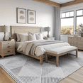 thumbnail image 5 of ReaLife Rugs Machine Washable Area Rug - Living Room Bedroom Bathroom Kitchen Entryway Office - Padded Low Pile Stain Resistant Premium - Modern Geometric Contemporary - Miles - Gray 4' x 6', 5 of 13