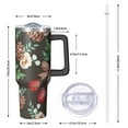 thumbnail image 2 of Holiday Christmas 40oz Travel Coffee Cup Stainless Steel with Handle and Straw, Winter Leak Proof Insulated Tumbler, Cute Gift for Women, 2 of 4