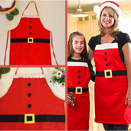 5 Tub Apron - Zerone Red Color Christmas Party Dinner Apron Kitchen Cooking Aprons Festival Decoration, Christmas Apron, Party Dinner Aprons