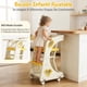 thumbnail image 4 of Taburete de Cocina 4 en 1, Torre de Aprendizaje Montessori con 2 Niveles de Ajuste de Altura, Cinturones De Seguridad Ajustable, Placa Giratoria de 240 °, Ruedas de 360 Grados, 80*51*42cm (Amarillo), 4 of 9