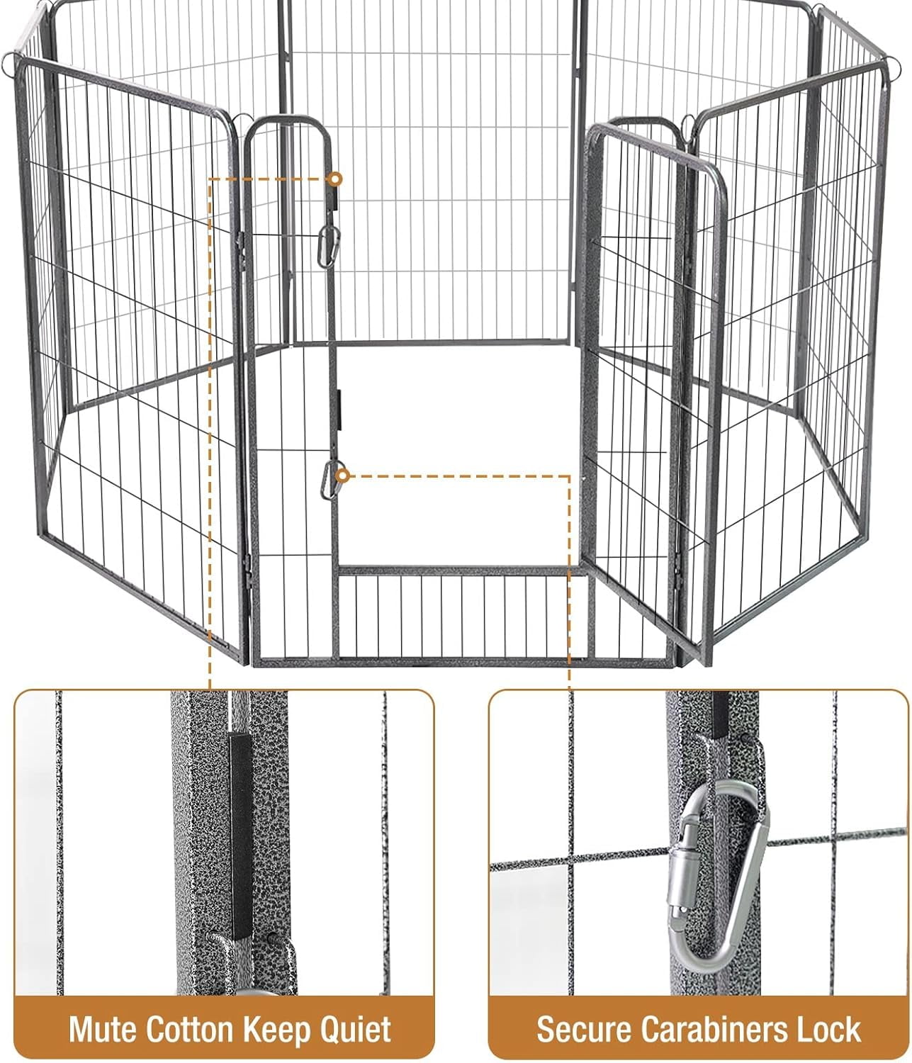 Aivituvin Dog Playpen Indoor & Outdoor Foldable Pet Exercise Fence Pen with Door Gate,Dog Kennels for Small/Medium/Puppy Dogs,Rabbits (8 Panels, 31 Inch)