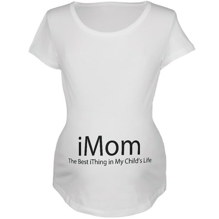 

Mother s Day - iMom funny Geek White Maternity Soft T-Shirt - Small