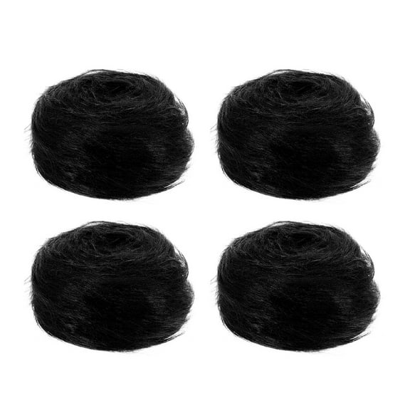 Faux Fur Fabric Square, 59x2 Inches Furry Fur Patches Plush Rug Black 4Pcs