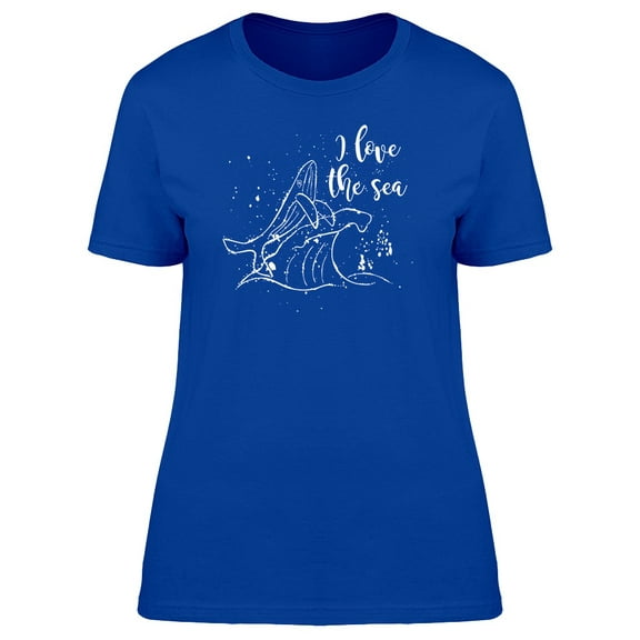 I Love The Sea Whale & Wave Tee Women's -Image by Shutterstock
