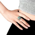 thumbnail image 7 of Indian Style Synthetic Coral-Green Turquoise Inlay .925 Silver Ring-11, 7 of 7