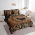 thumbnail image 3 of Homewish Teens Rustic Hunting Bedding Comforter Set 7 Pieces, Jungle Wildlife Deer Moose Full Bedding Set, Vintage Lodge Cabin Reversible Fitted Sheet Flat Sheet, Lightweight Room Decor, 3 of 7