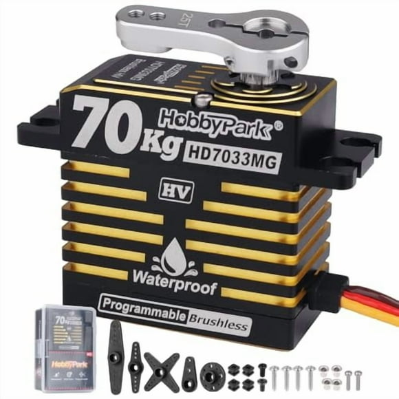 HobbyPark Waterproof RC Servo High Torque Brushless Motor Metal Gear Digital Servo Aluminum Case for 1/8 1/10 RC Crawler SCX10 TRX4 RC Tru
