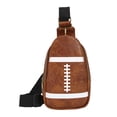 thumbnail image 1 of Bolso de pecho de rugby perfecl Mochila de hombro de cuero PU Marron oscuro, 1 of 8
