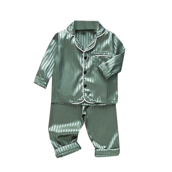 OVAFBAU Girls Sleepwear 2 Piece Loungewear Set Kids Satin Loungewear Long Sleeve V Neck Loungewear Pants Outfit Set