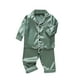 thumbnail image 1 of Odeerbi 1-5 Años Niños Niñas Pijama de Satén Con Solapa Entallada Camisa de Manga Larga Conjunto Suave Seda Ropa de Dormir Seda Conjuntos de Pijamas de Dos Piezas, 1 of 3