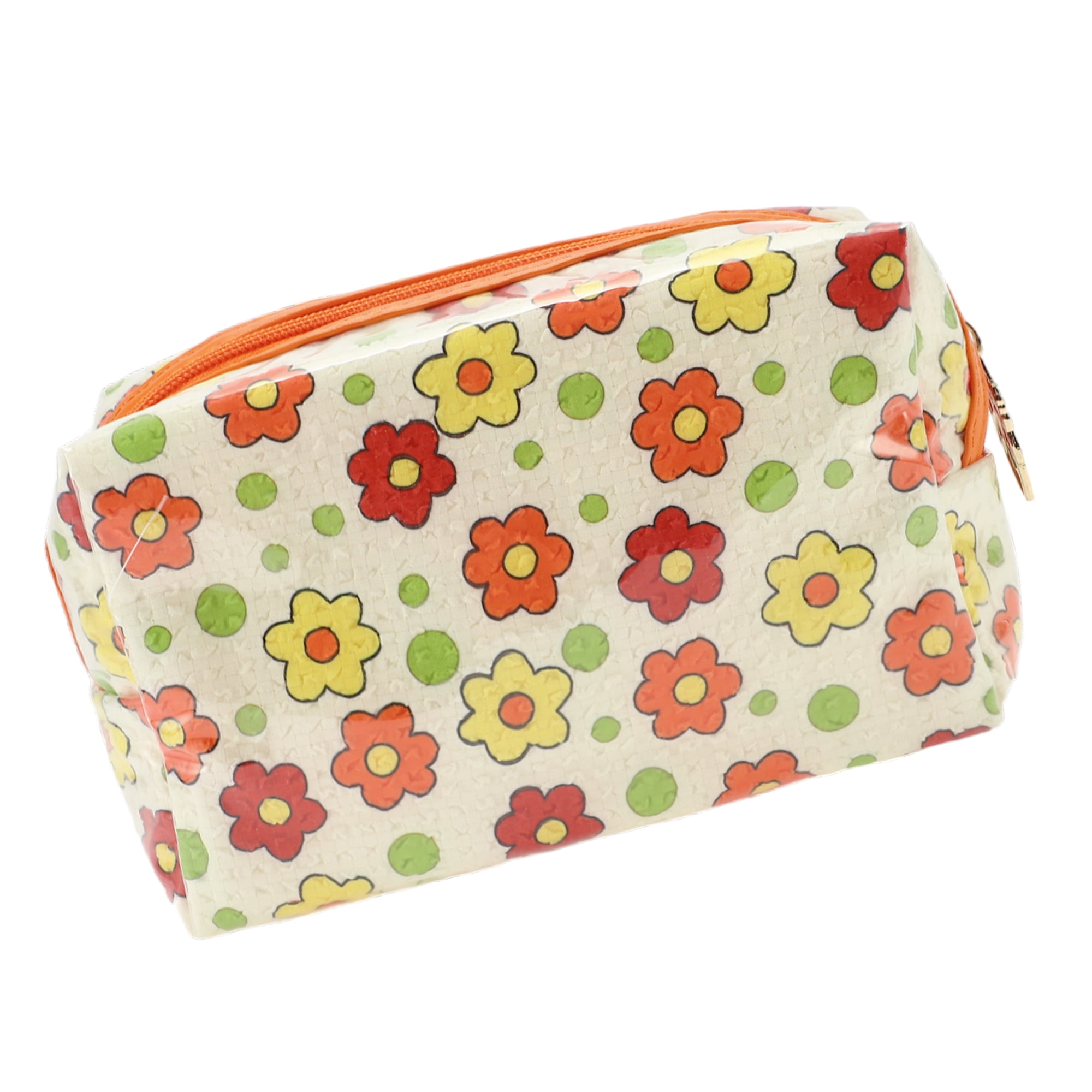 Unique Bargains 1 Pc Women Octagonal Travel Organizer Toiletry Bag Orange