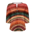 thumbnail image 4 of WZXFASHION T-shirt à Manches Longues Imprimé Rétro pour Femmes, Manches Trois-Quarts, Liquidation, 4 of 4