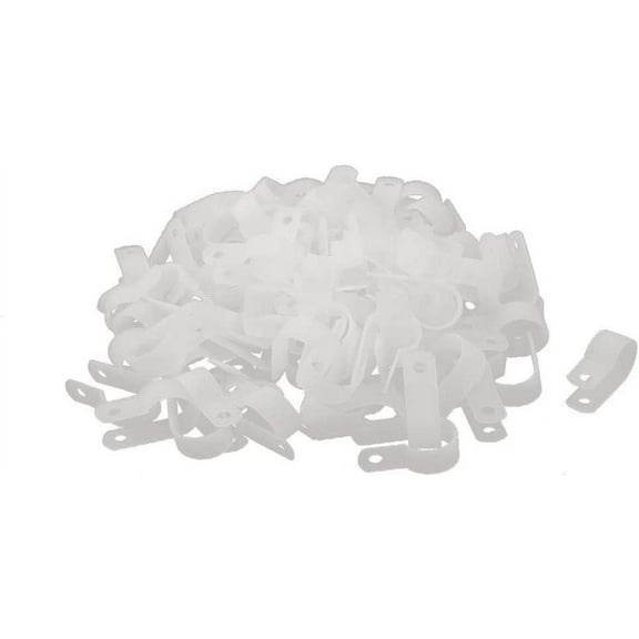 New 100Pcs Nylon Featured R Type 5/8" reliable efficacy 16mm Cable Cord Wire Clamp Clip Fastener White(id:53a 09 01 b5a)