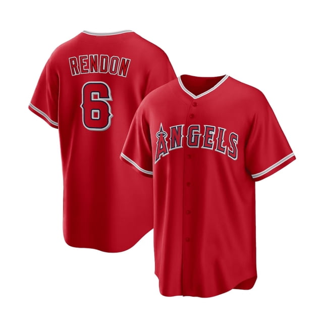 Men's Los Angeles Angels Baseball Jersey OHTANI 17# TROUT 27# RENDON 6# Adult Replica Player Name Navy Jersey