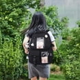 thumbnail image 3 of Mochila japonesa Harajuku para mujer jinwen Mochila escolar gran Negro lindas mochilas, 3 of 8