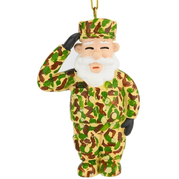 Tree Buddees Saluting Santa Military Christmas Ornaments