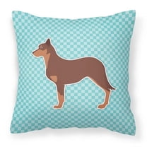 Carolines Treasures BB3729PW1818 Australian Kelpie Dog Checkerboard Blue Fabric Decorative Pillow