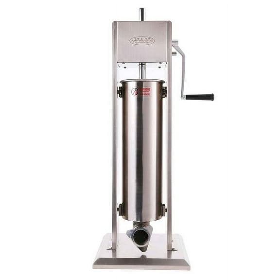 Hakka 15 lb/7L Stainless Steel Vertical Sausage Stuffer - 2 Speed Sausage Maker with 4 Sizes Stuffing Tubes, 1 Plunger & Handle
