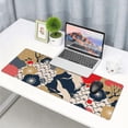 thumbnail image 2 of Large Gaming Mousepad Desk Mat for Desktop, Cute XL Big Japanese Mouse Pad with Cherry Blossoms and Flamingo, Ocean and Wave, Extended Makeup Mat with Golden Texture for Keyboard, Laptop 31.5*11.8 In, 2 of 6