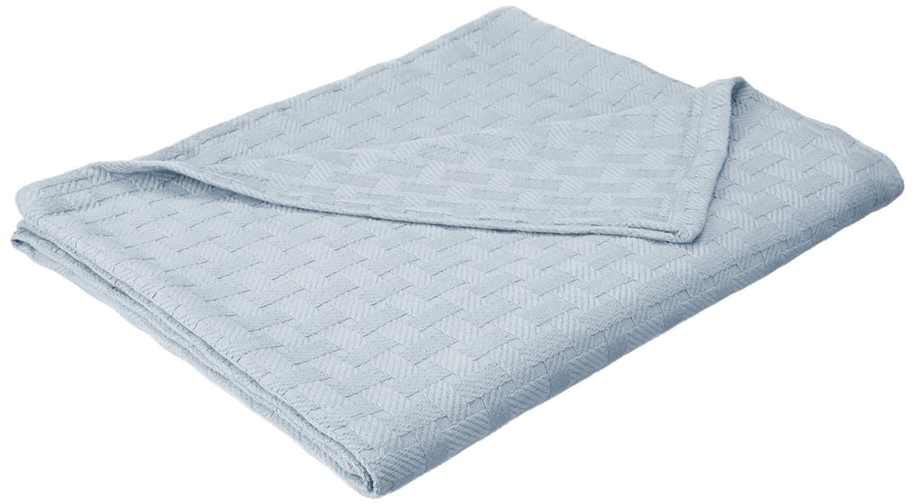 Basket Weave Full/Queen Cotton Blanket, lightweight summer blanket
