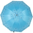 thumbnail image 4 of HUGFEGWE 10 Ribs Folding Umbrella, Protection, Dual Purpose, Lightweight, Compact, Wisteria Flower Print Design CA919-77645, 4 of 9