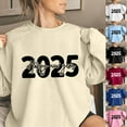 thumbnail image 4 of Lovskoo Happy New Year Sweatshirt For Women 2025 Christmas Holiday Pullover Shirts Casual Crewneck Graphic Sweater Beige, 4 of 4