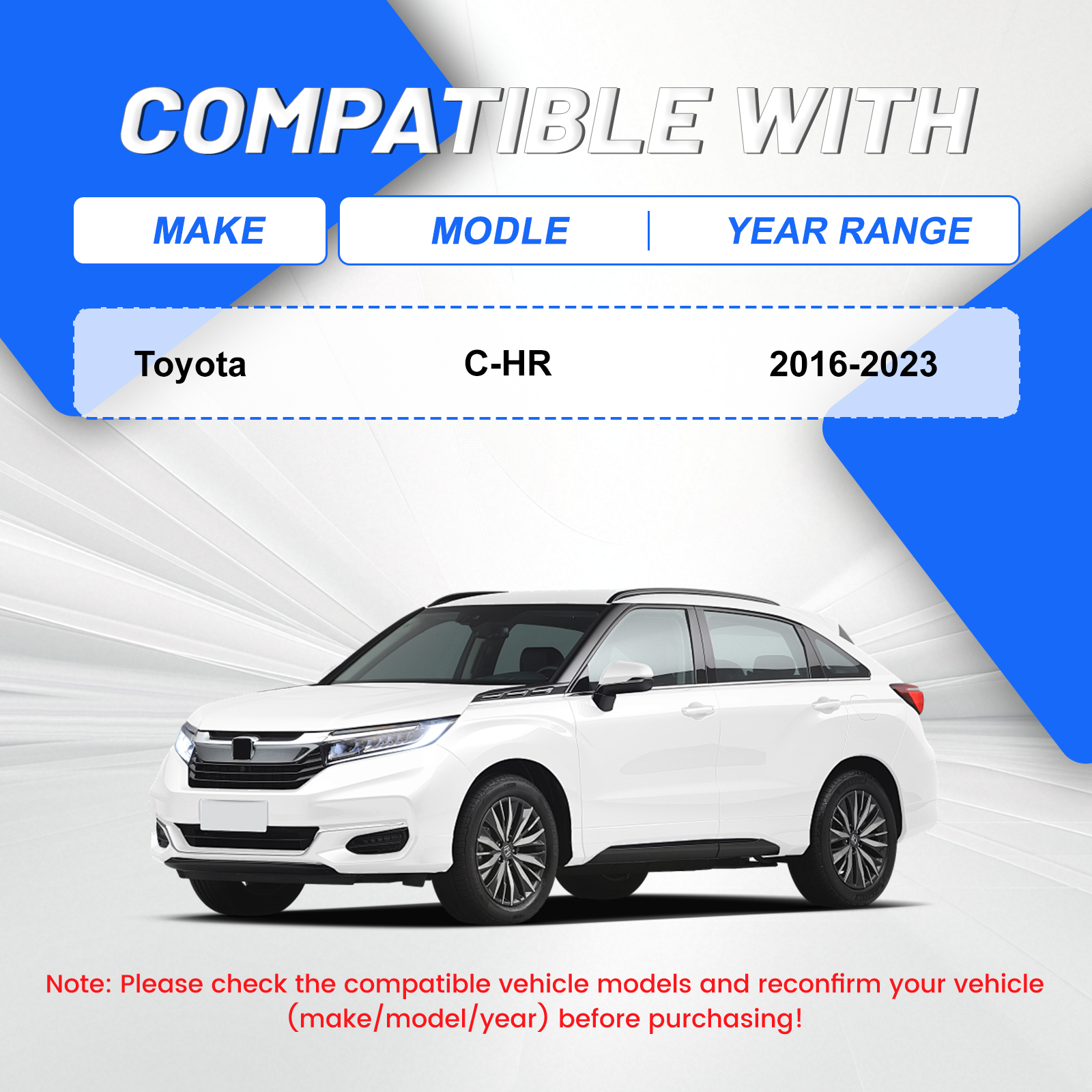 3 Wipers Factory 26"+16"+14 for 2016-2022 Toyota C-HR Original Equipment Replacement Front and Rear Windshield Wiper Blade