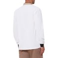 thumbnail image 3 of INSPIRE CHIC Men's Polo Shirt Long Sleeve Button Striped Collared Polo Shirts XL White, 3 of 6