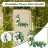 Tangnade Home Decor Simulation Flower Garland Door Decoration Ring Small Thorn Door Leaf Wreath