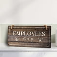 thumbnail image 4 of Employees Only | Rustic Dark Wood 5 x 10" Hanging Sign, 4 of 8