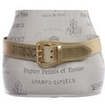 thumbnail image 2 of Women's Litchi Veined Double Stitch Double Hole Tapered Leather Belt, 2 of 6