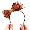 thumbnail image 3 of UPGRATOR Adult  Hairband with Pumpkin Bowknot Light Decorative Festival Headpiece, 3 of 5