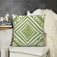 thumbnail image 2 of YINGXI Throw Pillow Cushion Case, Home Phrase Minimal Squama Flower Petals , Modern Accent Double-Sided Digital Printing,Olive Green and White 12x12in, 2 of 5