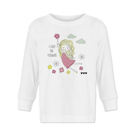 

Girl Loves Flowers. Long Sleeve Toddler -Image by Shutterstock 5 Toddler