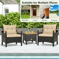 thumbnail image 5 of Barara King Outdoor Patio Furniture Sets, Conversation Set,3 Pieces Patio Rattan Furniture Set with Removable Cushions-Beige, 5 of 10