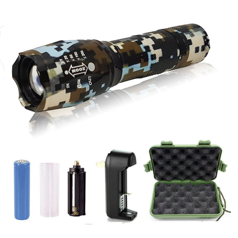 cree g1000 flashlight battery recharger Rechargeable Flashlights High Lumens, Super Bright Flash Light Grey, Small Zoomable LED with 3 Lighting Modes, Portable Tactical Flashlight for Camping Essentials (Battery Included) preventing failure no matter where you trek 2pc G1000 Military Tactical Flashlight