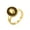 Gold, variant on Women's Oval Stainless Steel Ring Retro Personalized Twist Edge Ring Band Jewelry Black Size 7