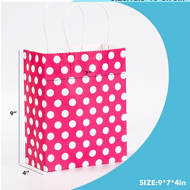 Sanixin 24-Pack Mother's Day Gift Bags With Tissue Paper - Pink Floral Medium Party Favor Bags