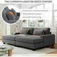thumbnail image 4 of LUCKHAO 90'' Square Arm Sofa with Removable Back Cushions and 2 pillows,Corduroy Fabric Sofa Bed for Living Room, Office, Apartment, 4 of 10