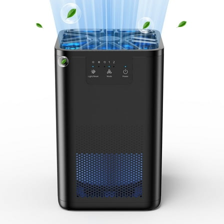 BREEZOME Air Purifier for Bedroom,Hepa Air Purifier Filter for Home,Pet Dander,Odors,Air Cleaner for 300 Sq.ft,Black