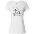 thumbnail image 3 of Inktastic Let It Snow, Snowflakes, Trees, Christmas, Xmas Women's T-Shirt, 3 of 5