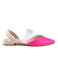 thumbnail image 3 of Cecelia New York Deacon Sandals Neon Pink Alabaster Pointed Clear Slingback Flat, 3 of 6