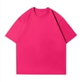 thumbnail image 5 of AQUARIVE Ladies Summer Basic Tops Oversize Round Neck Cotton Tops Elbow Length Loose Fit Soft and Comfy Tee Shirt for Women Red M, 5 of 5
