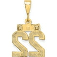 thumbnail image 3 of 14K Yellow Gold Small Brushed Diamond-Cut Number 22 Charm Made In United States sn22, 3 of 5