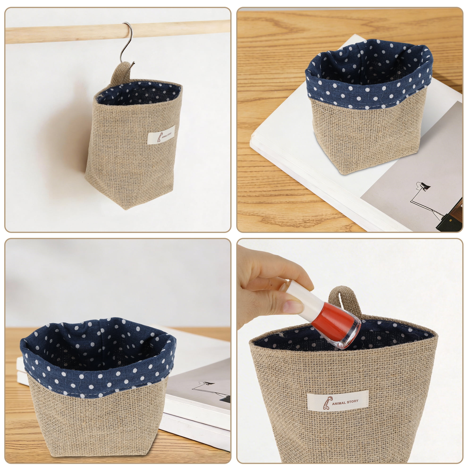 Unique Bargains Simple Durable Hanging Storage Bags 1 Pc Yellow Brown, Dark Blue