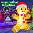 thumbnail image 3 of GOOSH Christmas Inflatables 5.9 FT Inflatable Gingerbread Man with Built-in LED Lights, Cute Blow up Gingerbread Man Wearing Xmas Hat, Outdoor Christmas Decorations Gingerbread Inflatable for Holiday, 3 of 6
