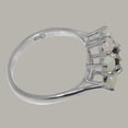 thumbnail image 4 of LBG British Made 14k White Gold Real Genuine Garnet & Opal Womens Statement Ring - 33 size options - Size 8.25, 4 of 6