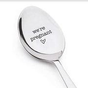 We're Pregnant for Surprise Pregnancy Announcement Gift for New Baby Reveal-Going To Have A Baby Its a Boy or a Girl or Twins-Special Unique gift for Mommy Daddy-Stainless Steel Teaspoon 7 inches
